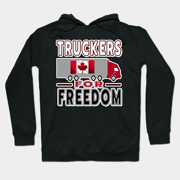 TRUCKERS FOR FREEDOM CONVOY TO OTTAWA CANADA JANUARY 29 2022 WHITE, RED, BLACK Hoodie by KathyNoNoise